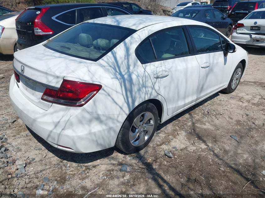 2015 Honda Civic 1.8 Lx white Lot 111044826755 Vin 19XFB2F5XFE296566