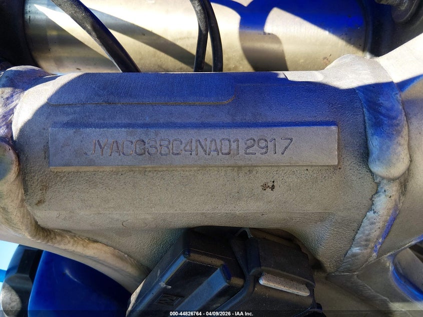 2022 Yamaha Yz250 X VIN: JYACG38C4NA012917 Lot: 44826764