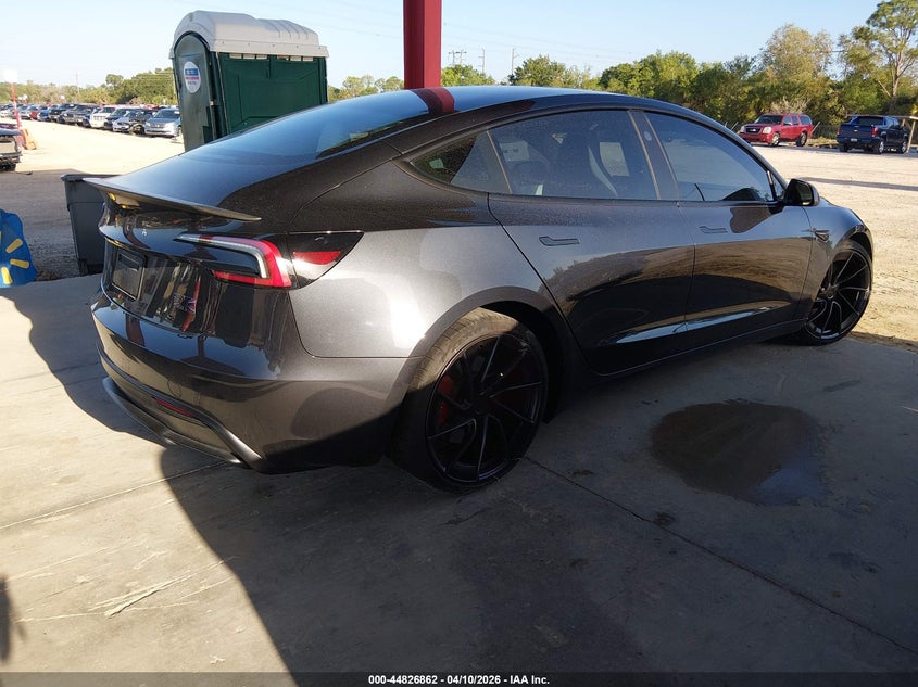 2025 Tesla Model 3 Performance All-Wheel Drive black Lot 111044826862 Vin 5YJ3E1ETXSF934629