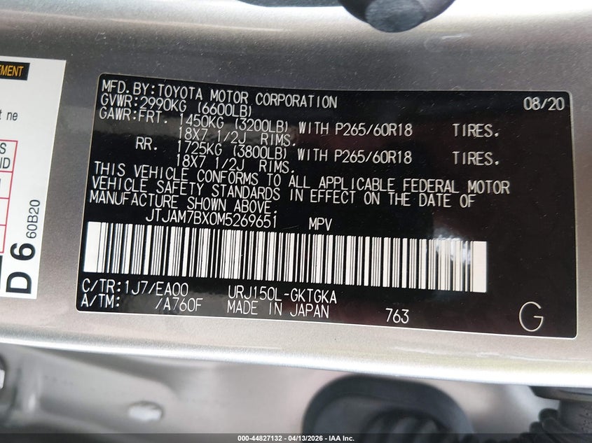 2024 Lexus Gx 460 VIN: JTJAM7BX0M5269651 Lot: 44827132