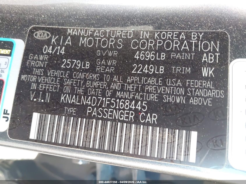 2015 Kia Cadenza Premium VIN: KNALN4D71F5168445 Lot: 44827258