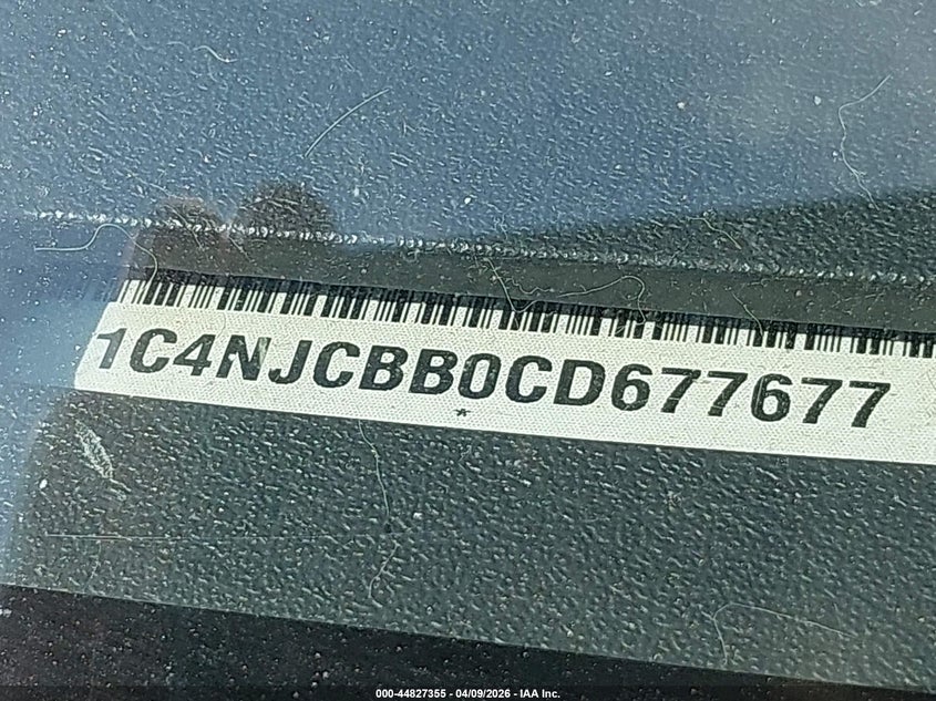 2012 Jeep Compass Sport VIN: 1C4NJCBB0CD677677 Lot: 44827355