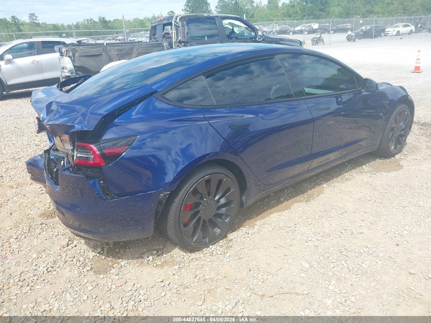 2022 Tesla Model 3 Performance Dual Motor All-Wheel Drive blue Lot 111044827645 Vin 5YJ3E1EC2NF274350
