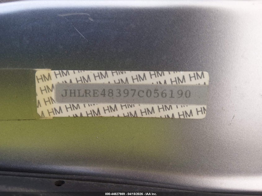 2007 Honda Cr-V Lx VIN: JHLRE48397C056190 Lot: 44827989