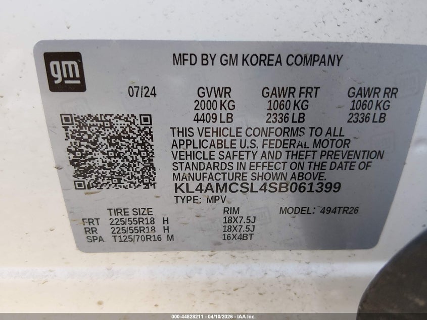 2025 Buick Encore Gx Preferred Awd VIN: KL4AMCSL4SB061399 Lot: 44828211