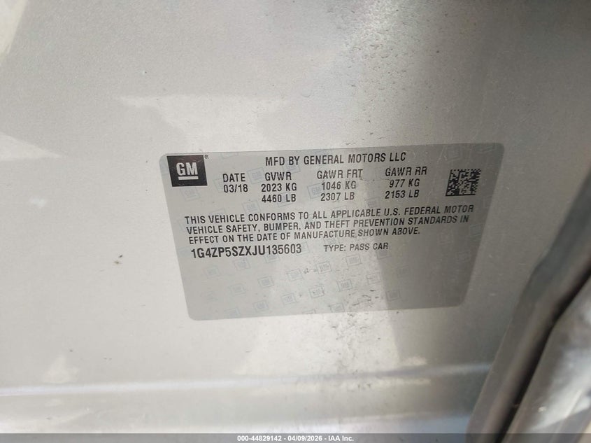 2018 Buick Lacrosse Essence VIN: 1G4ZP5SZXJU135603 Lot: 44829142