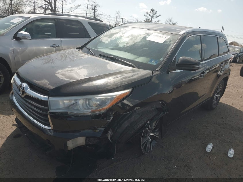 Vin: 5tdjkrfh2gs504704, lot: 45326610, toyota highlander xle v6 20162