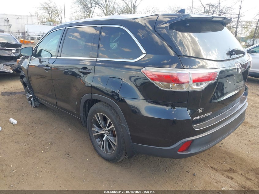 Vin: 5tdjkrfh2gs504704, lot: 45326610, toyota highlander xle v6 20163