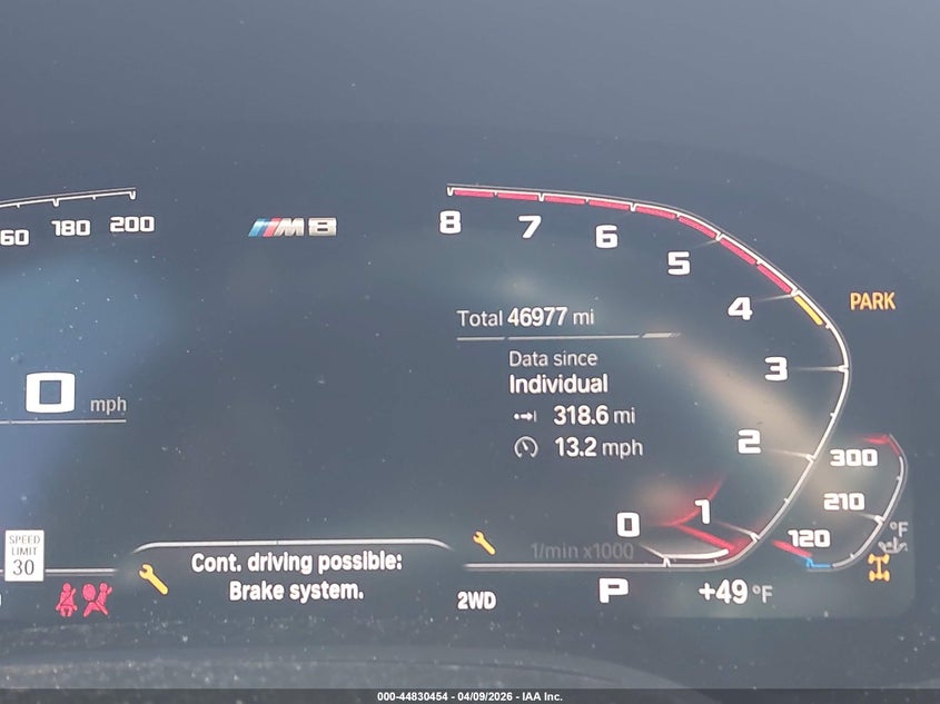 2022 BMW M8 Competition VIN: WBSAE0C02NCG97416 Lot: 44830454