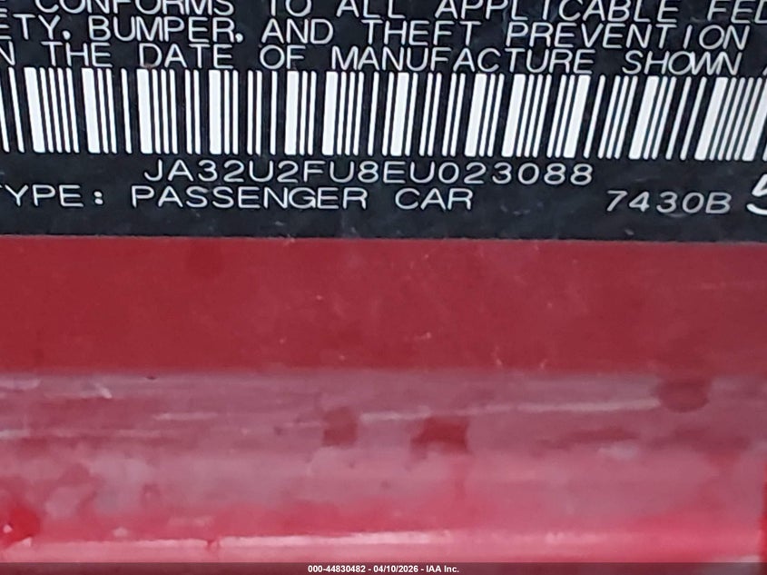 2014 Mitsubishi Lancer Es VIN: JA32U2FU8EU023088 Lot: 44830482