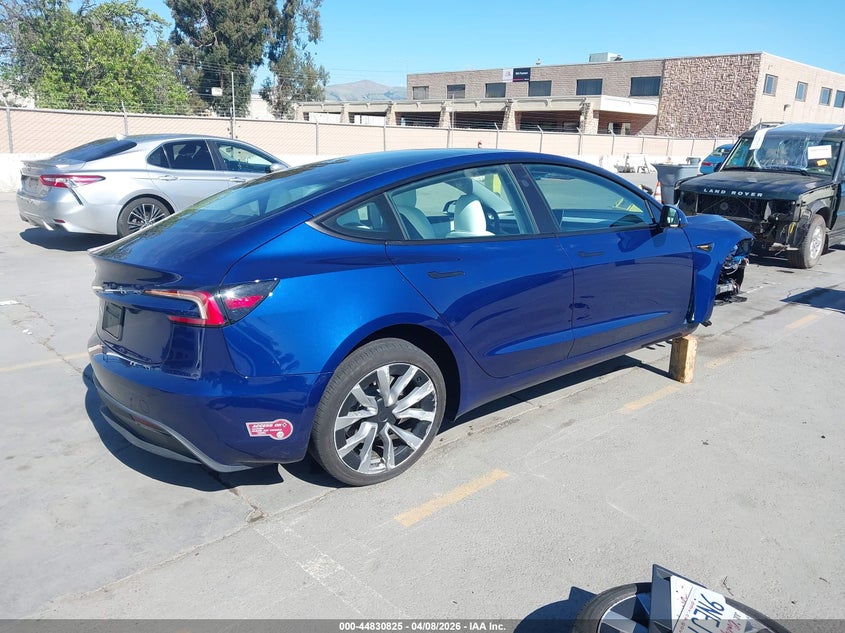 2024 Tesla Model 3 Long Range Dual Motor All-Wheel Drive/Rear-Wheel Drive blue Lot 111044830825 Vin 5YJ3E1EA7RF801867