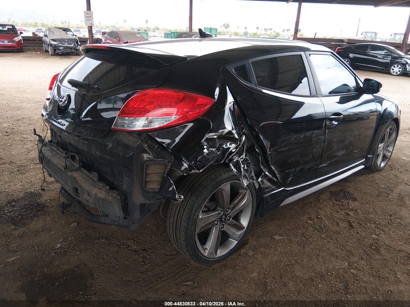 2013 Hyundai Veloster Turbo W/Blue VIN: KMHTC6AEXDU166506 Lot: 44830833