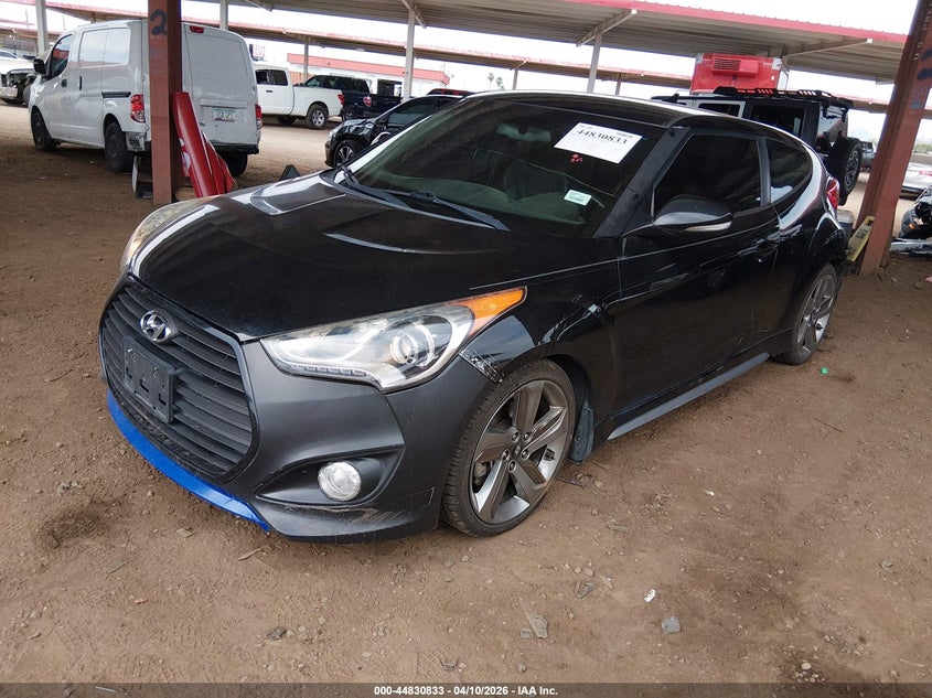 2013 Hyundai Veloster Turbo W/Blue VIN: KMHTC6AEXDU166506 Lot: 44830833