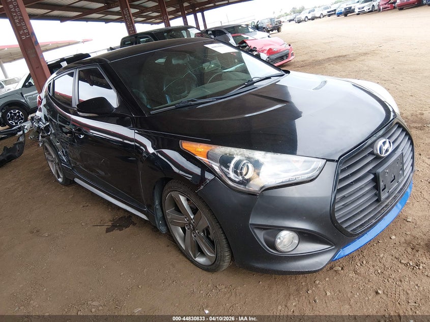 2013 Hyundai Veloster Turbo W/Blue VIN: KMHTC6AEXDU166506 Lot: 44830833