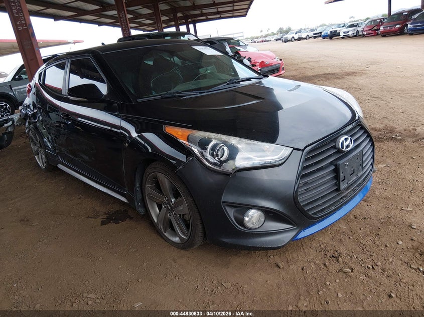 2013 Hyundai Veloster Turbo W/Blue VIN: KMHTC6AEXDU166506 Lot: 44830833