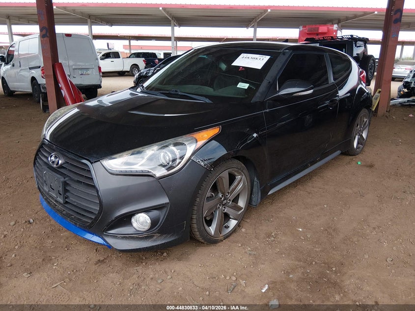 2013 Hyundai Veloster Turbo W/Blue VIN: KMHTC6AEXDU166506 Lot: 44830833