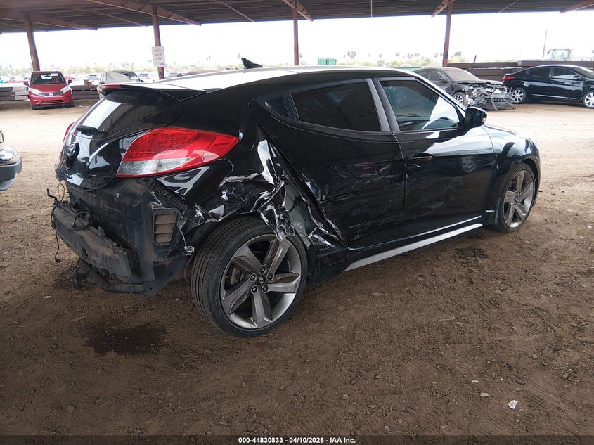 2013 Hyundai Veloster Turbo W/Blue VIN: KMHTC6AEXDU166506 Lot: 44830833
