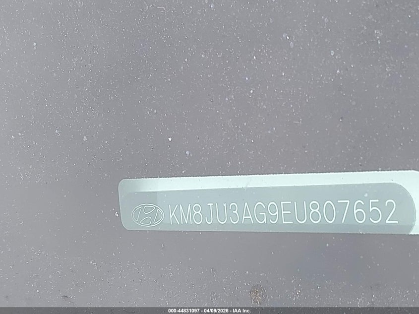 2014 Hyundai Tucson Se VIN: KM8JU3AG9EU807652 Lot: 44831097