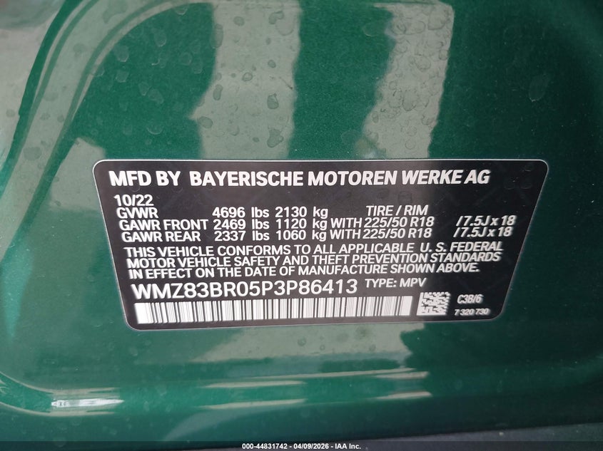 2023 Mini Countryman Cooper S VIN: WMZ83BR05P3P86413 Lot: 44831742