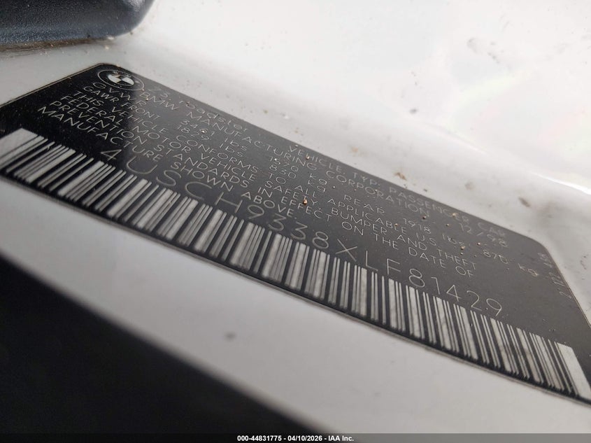 1999 BMW Z3 2.3 VIN: 4USCH9338XLF81429 Lot: 44831775