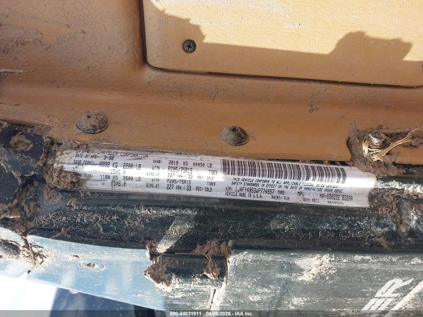 1998 Jeep Wrangler Sahara VIN: 1J4FY49S3WP774557 Lot: 44831911