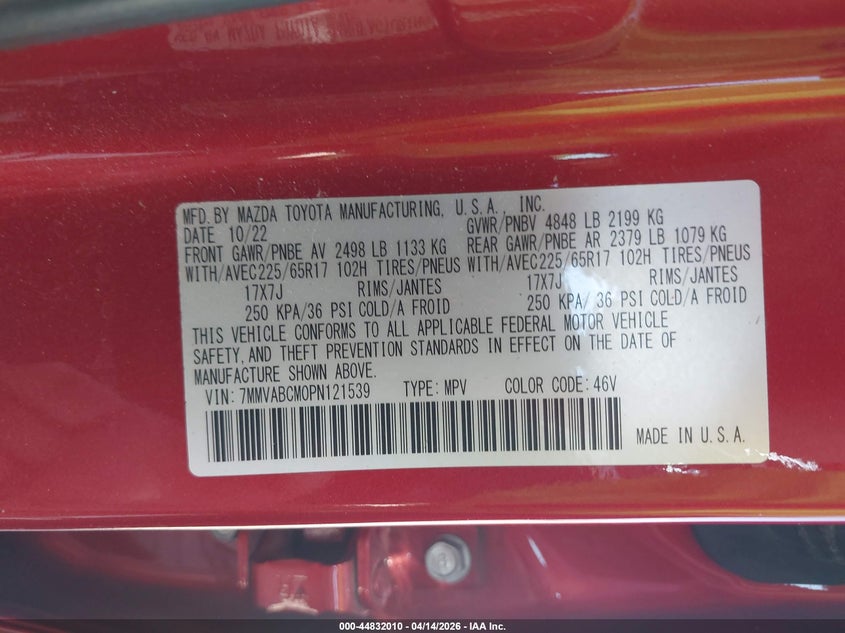 2023 Mazda Cx-50 2.5 S Preferred Plus VIN: 7MMVABCM0PN121539 Lot: 44832010