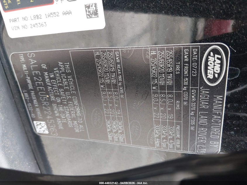 2024 Land Rover Defender 110 P400 X-Dynamic Se VIN: SALE2EEU5R2245363 Lot: 44832142