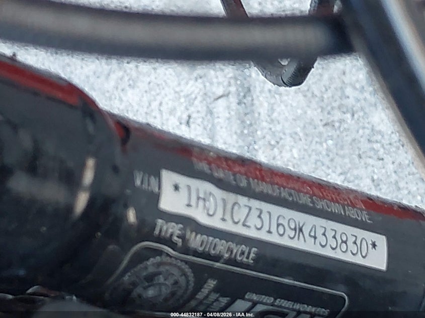 2009 Harley-Davidson Xl1200 N VIN: 1HD1CZ3169K433830 Lot: 44832187