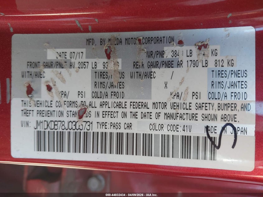 2018 Mazda Cx-3 Sport VIN: JM1DKDB78J0305731 Lot: 44832434