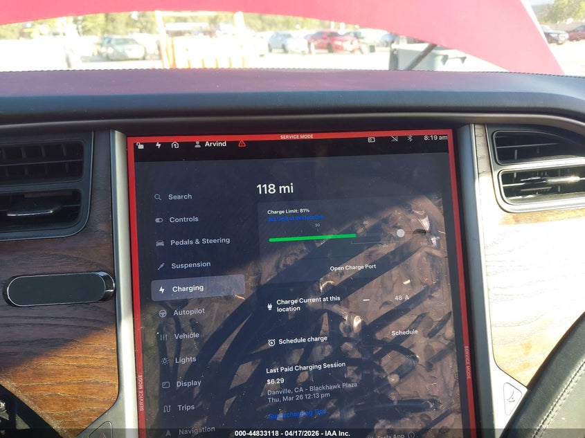 2018 Tesla Model s 100D 75D P100D red Lot 111044833118 Vin 5YJSA1E2XJF295505
