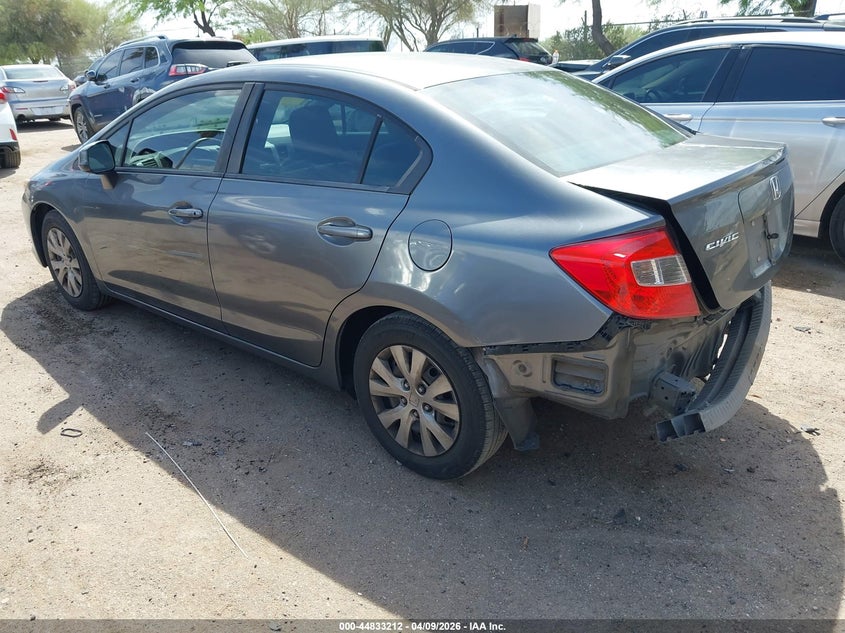 2012 Honda Civic 1.8 Lx grey Lot 111044833212 Vin 19XFB2F59CE340469