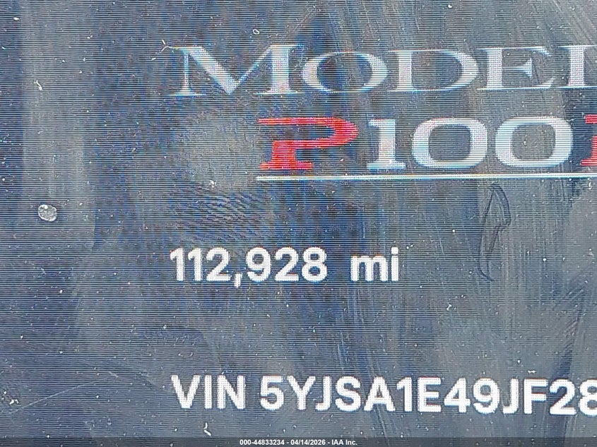 2018 Tesla Model S 100D/75D/P100D VIN: 5YJSA1E49JF280687 Lot: 44833234