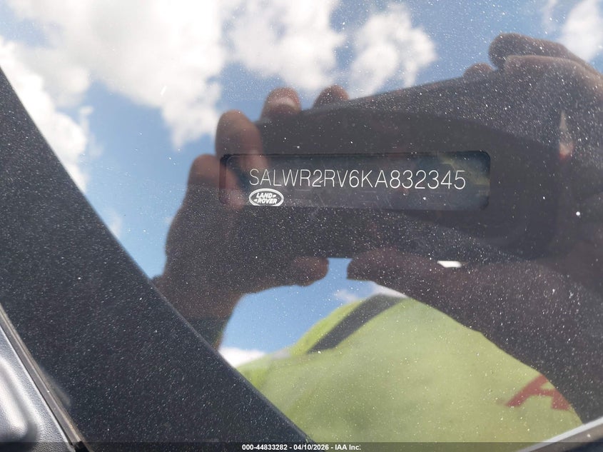 2019 Land Rover Range Rover Sport Hse VIN: SALWR2RV6KA832345 Lot: 44833282