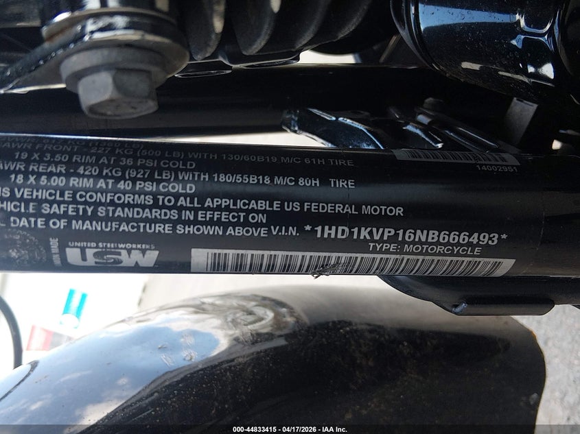 2022 Harley-Davidson Flhrxs VIN: 1HD1KVP16NB666493 Lot: 44833415