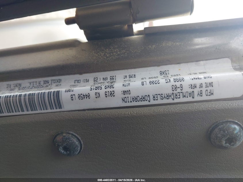 2003 Jeep Wrangler Sahara VIN: 1J4FA59S43P373976 Lot: 44833511