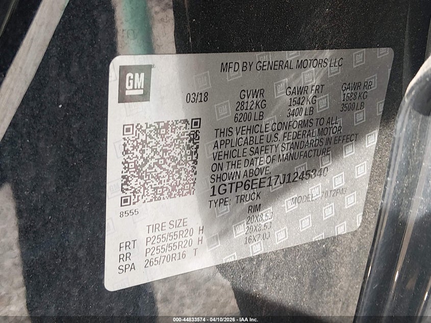 2018 GMC Canyon Denali VIN: 1GTP6EE17J1245840 Lot: 44833574