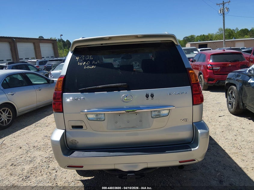 2005 Lexus Gx 470 VIN: JTJBT20X650090400 Lot: 44833600