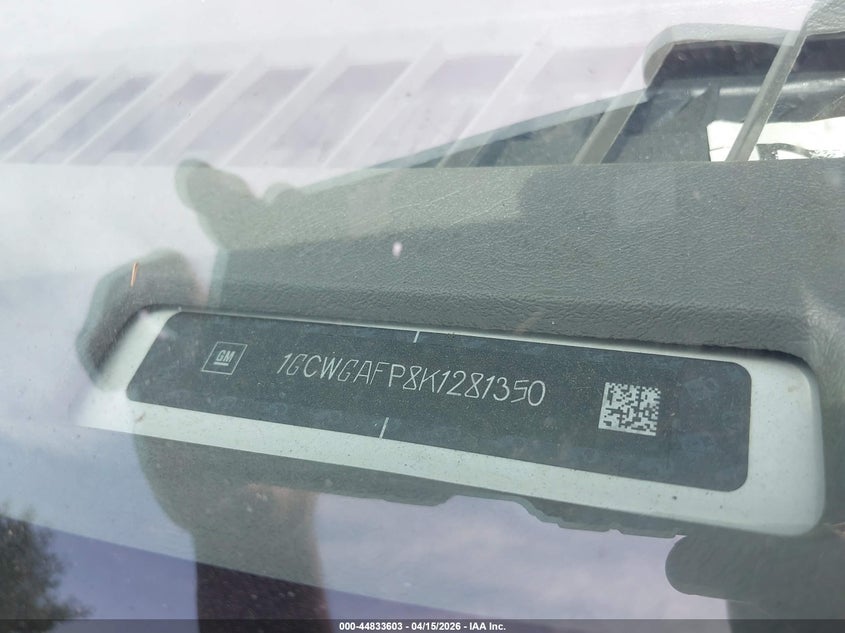 2019 Chevrolet Express 2500 Work Van VIN: 1GCWGAFP8K1281350 Lot: 44833603