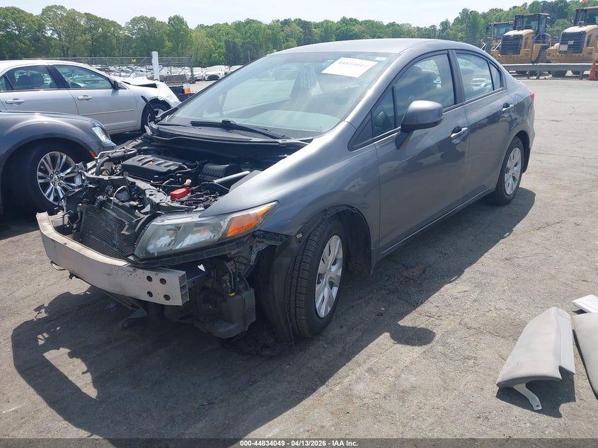 2012 Honda Civic 1.8 Lx grey Lot 111044834049 Vin 19XFB2F55CE065635
