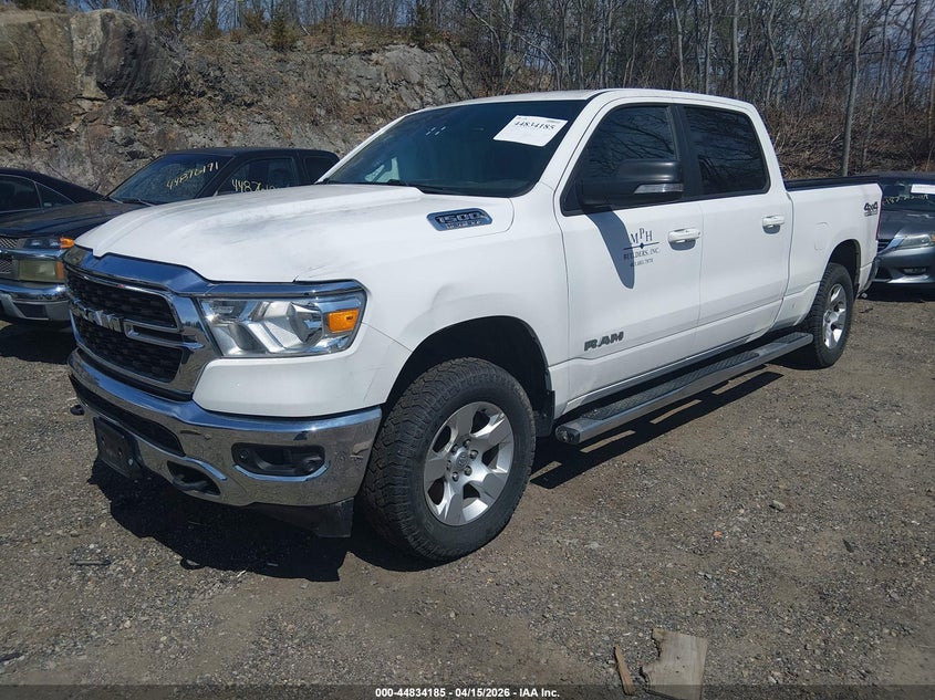 2022 Ram 1500 5.7 Ram Big Horn 4X4 6'4 Box white Lot 111044834185 Vin 1C6SRFMT8NN433041