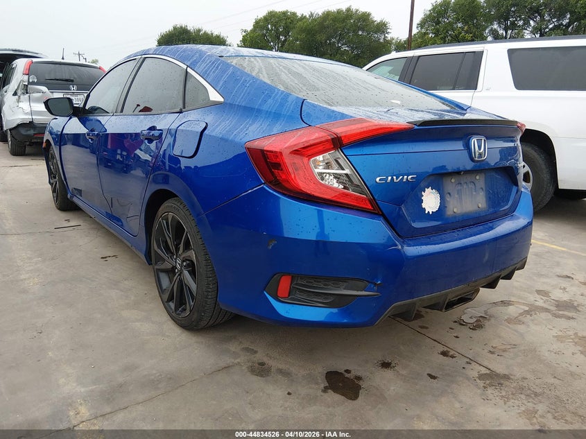 2019 Honda Civic 2.0 Sport blue Lot 111044834526 Vin 19XFC2F89KE008103