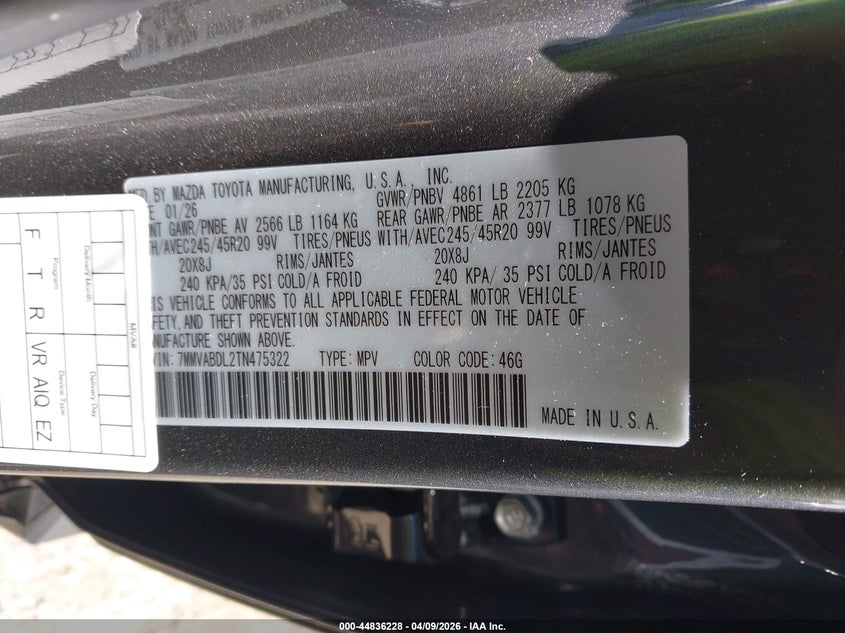 2026 Mazda Cx-50 2.5 S Premium VIN: 7MMVABDL2TN475322 Lot: 44836228