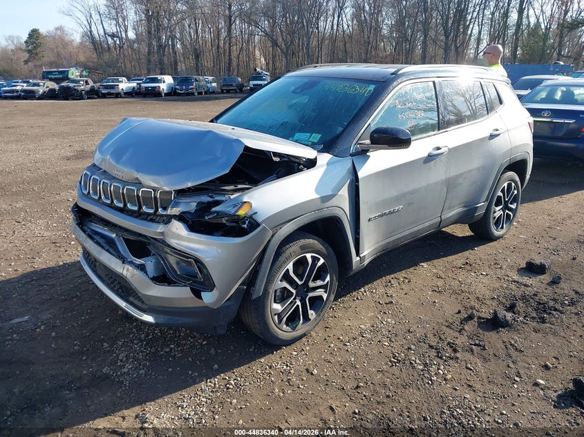 2022 Jeep Compass 2.4 Limited 4X4 grey Lot 111044836340 Vin 3C4NJDCB4NT156754