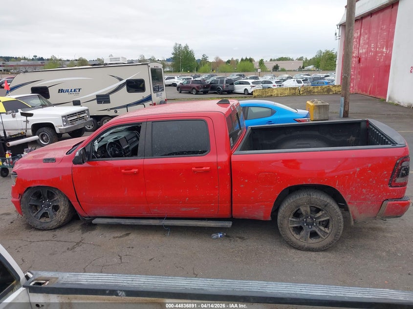 2021 Ram 1500 5.7 Ram Big Horn 4X4 6'4 Box red Lot 111044836891 Vin 1C6SRFMT9MN659040