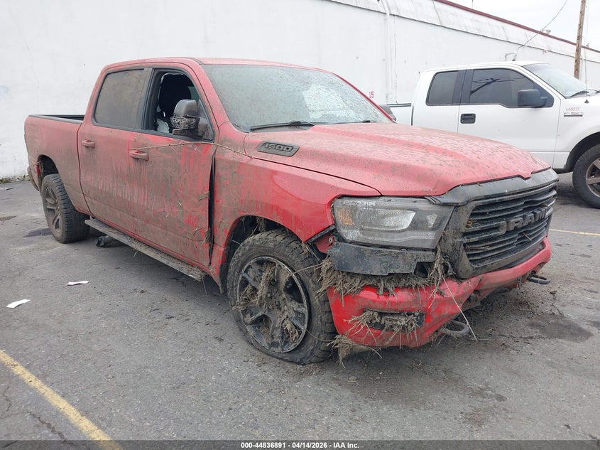 2021 Ram 1500 5.7 Ram Big Horn 4X4 6'4 Box red Lot 111044836891 Vin 1C6SRFMT9MN659040