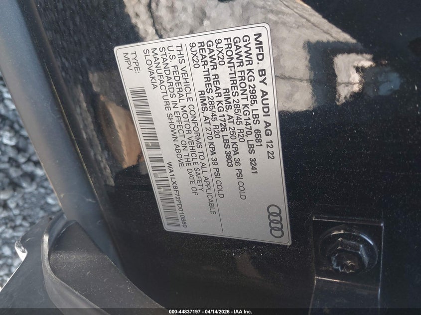 2023 Audi Q7 Premium Plus 55 Tfsi Quattro Tiptronic VIN: WA1LXBF72PD010860 Lot: 44837197