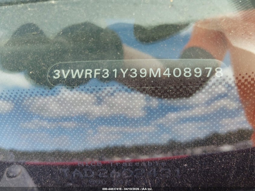 2009 Volkswagen New Beetle 2.5L VIN: 3VWRF31Y39M408978 Lot: 44837416