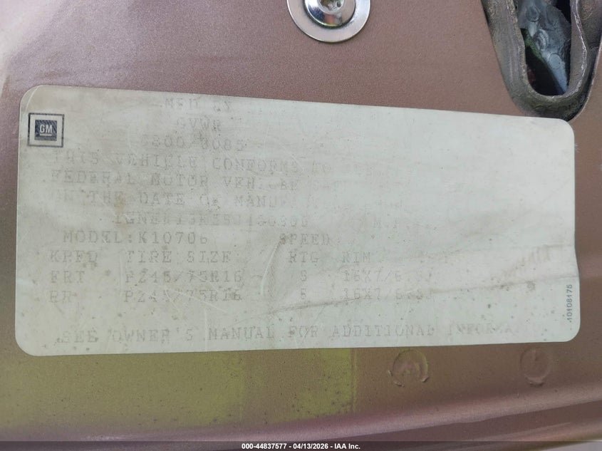 1995 Chevrolet Tahoe K1500 VIN: 1GNEK13K5SJ430906 Lot: 44837577