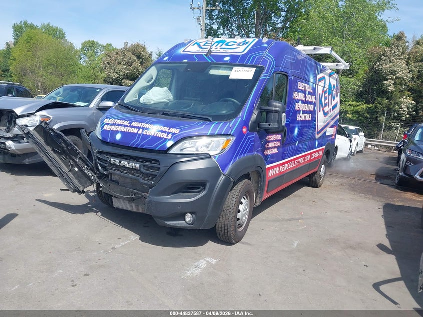 Vin: 3c6lrvdg4pe559941, lot: 45334895, ram promaster 2500 high roof 159 wb 20232