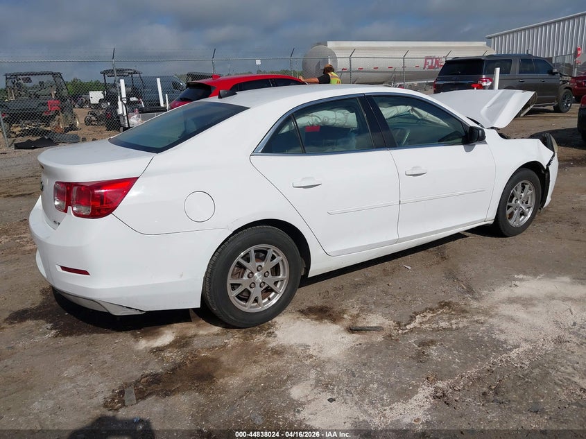 2013 Chevrolet Malibu 2.5 1Fl white Lot 111044838024 Vin 1G11A5SA2DF258911